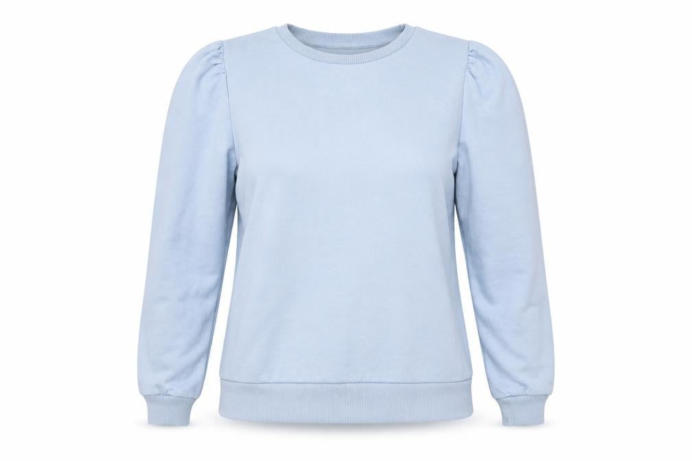 Front view of Papaya women’s blue jumper, size UK 14