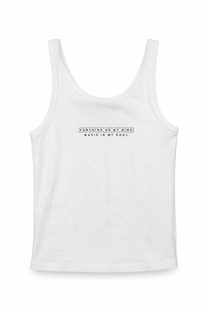 Front view of George girls’ white basic tank, size 8-9, years