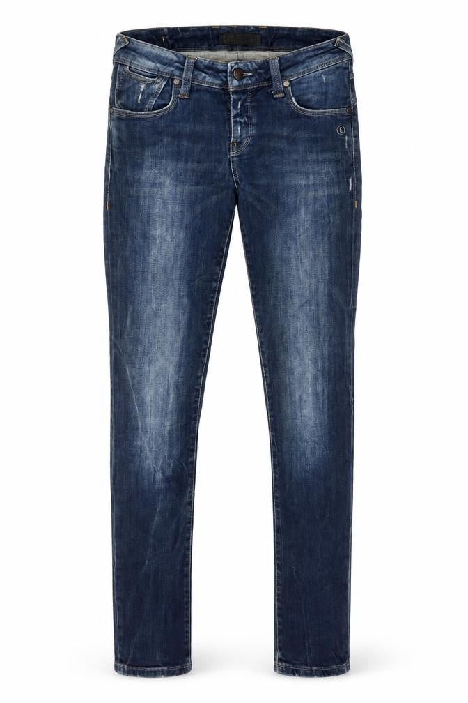 Front view of Object men’s blue denim skinny jeans, size 29, 33-inch leg