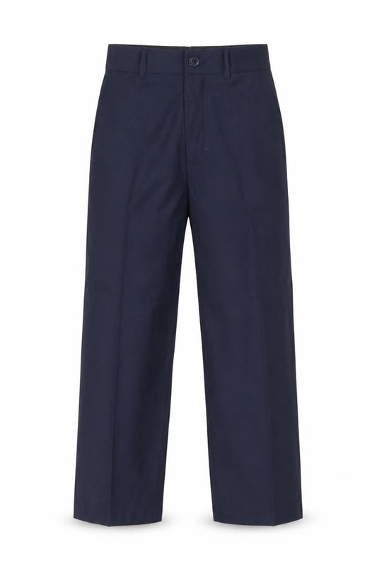 Front view of Preworn girls’ blue chino trousers, size 7, years