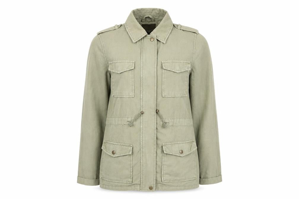 Front view of New Look women’s green jacket, size UK 8