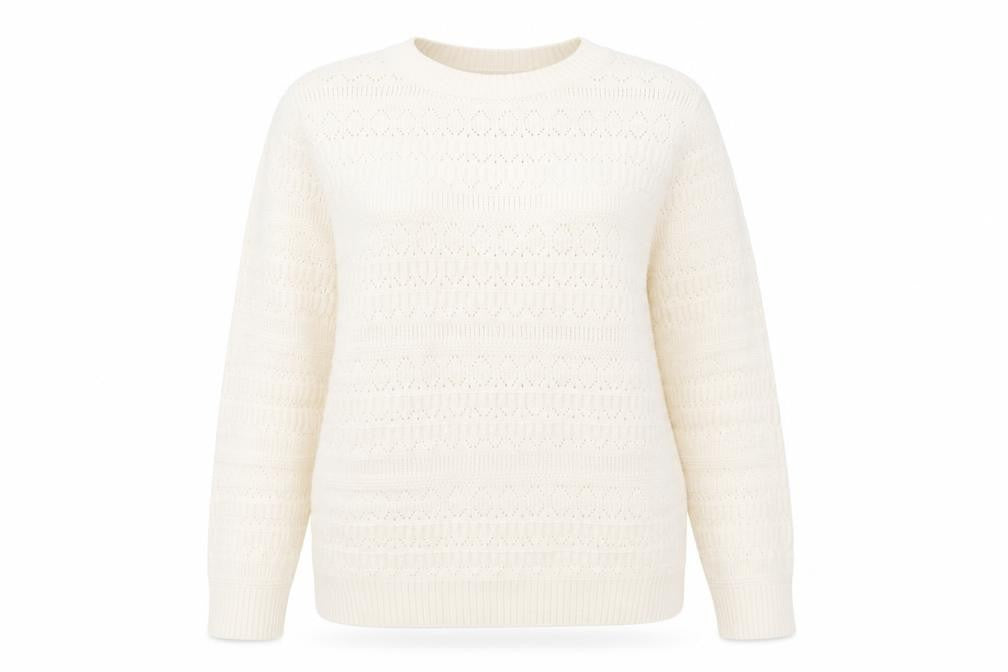 Front view of Papaya women’s beige jumper, size UK 16