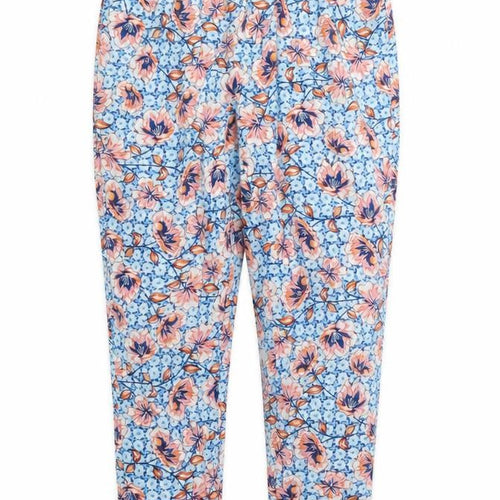 Peacocks Womens Blue Floral  Trousers  Size 12 L27 in