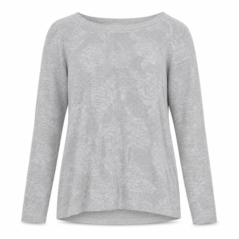 Front view of Next women’s grey knit jumper, size UK 8
