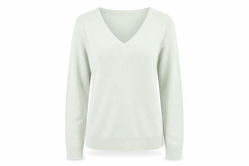 Front view of BHS women’s green knit jumper, size UK 12