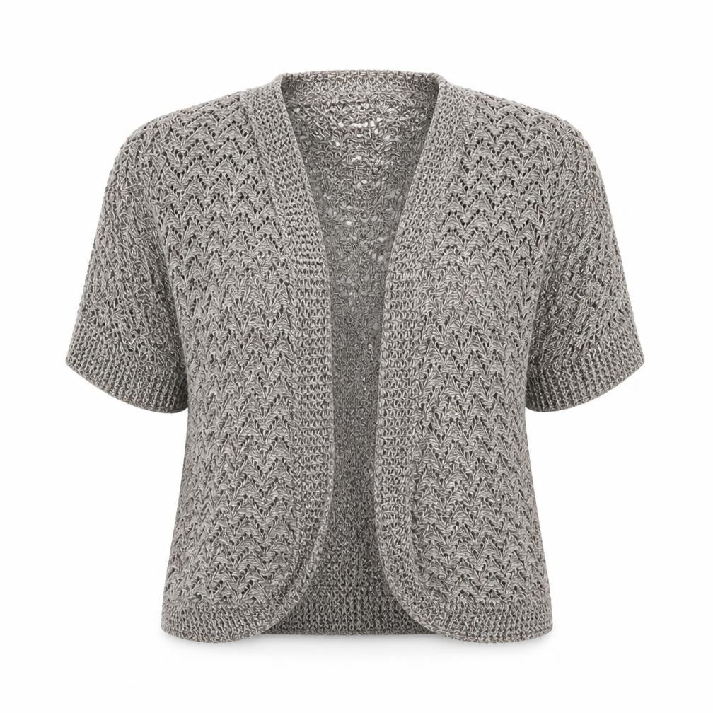 Front view of Pulse women’s beige wrap jumper, size M
