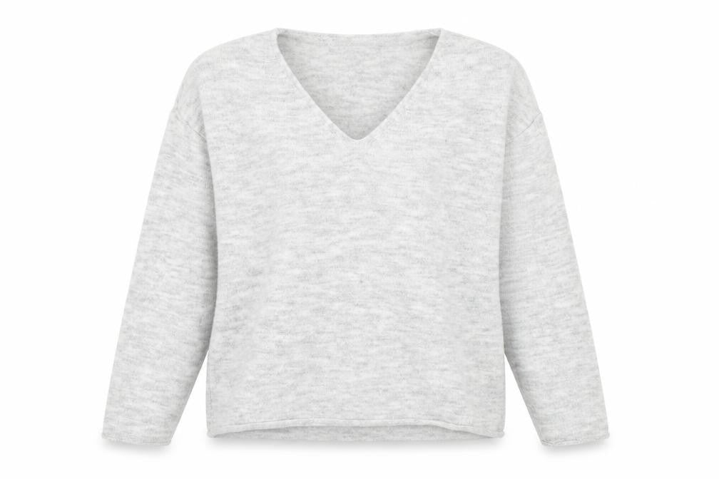 Front view of H&M women’s grey knit jumper, size M
