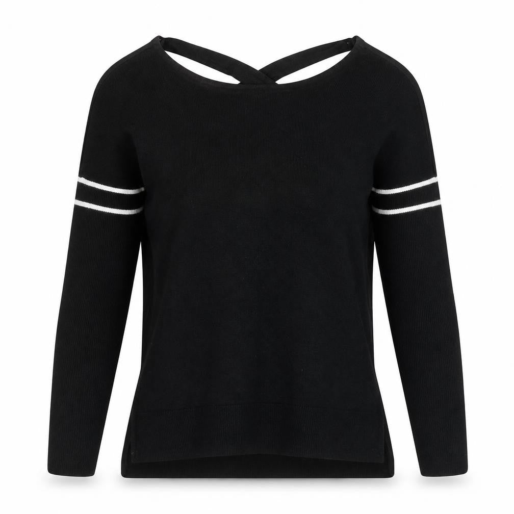 Front view of Nine women’s black knit jumper, size UK 10