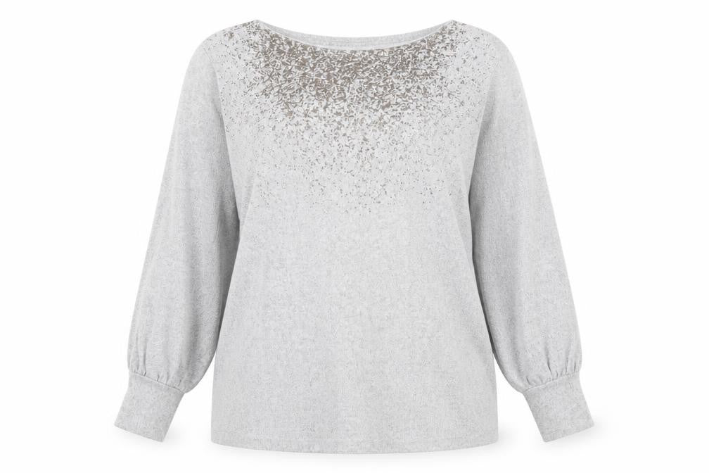 Front view of Marks & Spencer women’s grey jumper, size UK 16