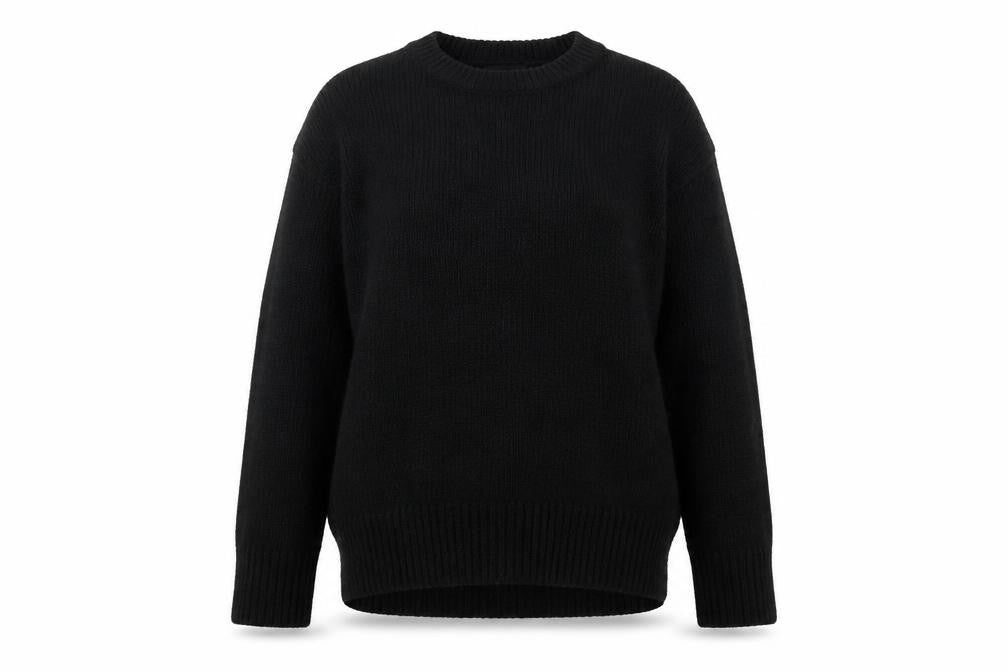 Front view of New Look women’s black knit jumper, size S