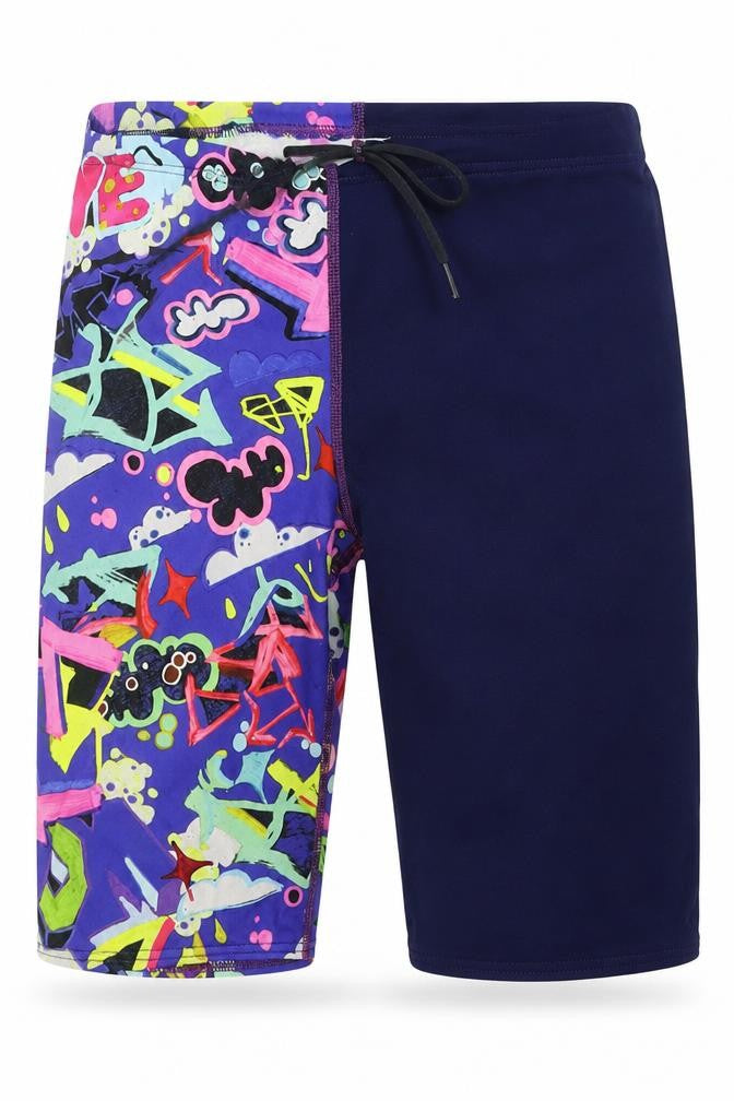 Maru Mens Multicoloured Geometric  Sweat Shorts Size 26 in - sw