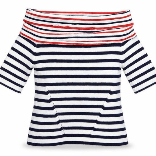 Oasis Womens White Striped Knit Pullover Jumper Size M
