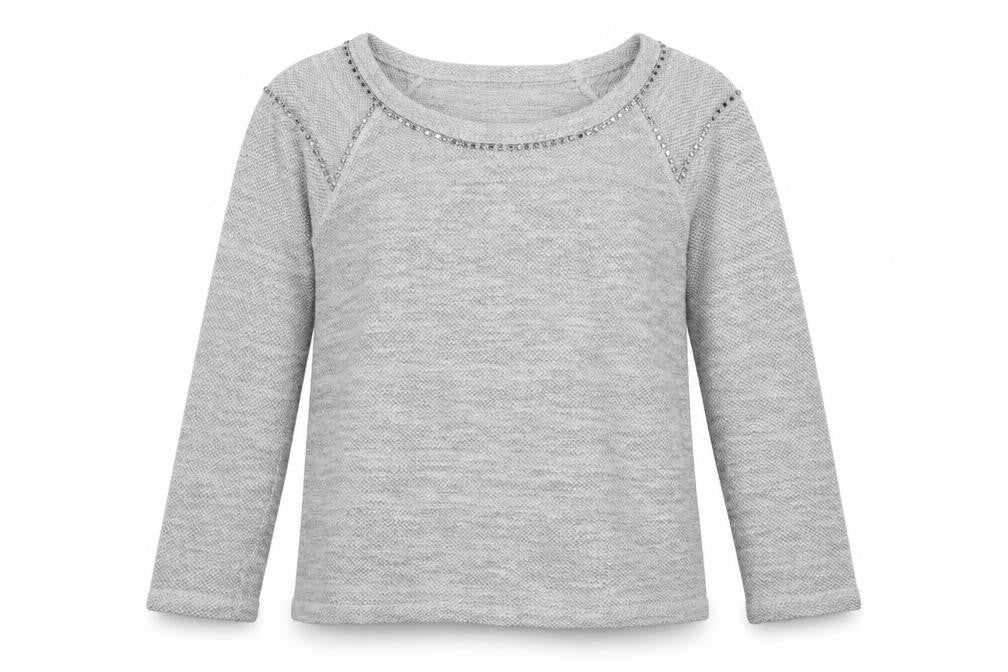 Front view of Marks & Spencer women’s grey knit jumper, size UK 10