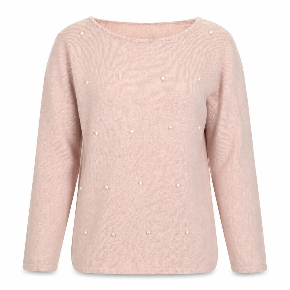 Front view of Benedetta B women’s beige knit jumper, size M