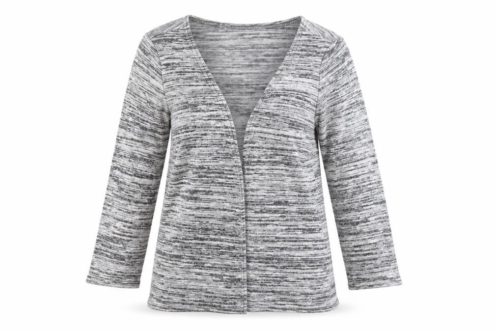 Boohoo Womens Grey Striped  Cardigan Jumper Size 8