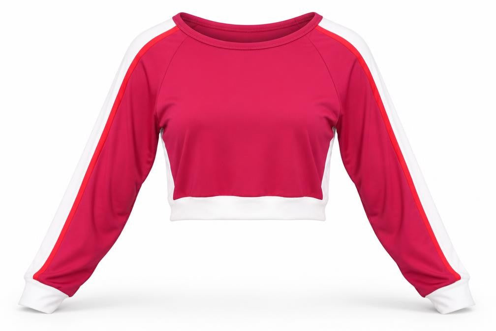Front view of women’s red pullover sweatshirt, size XL