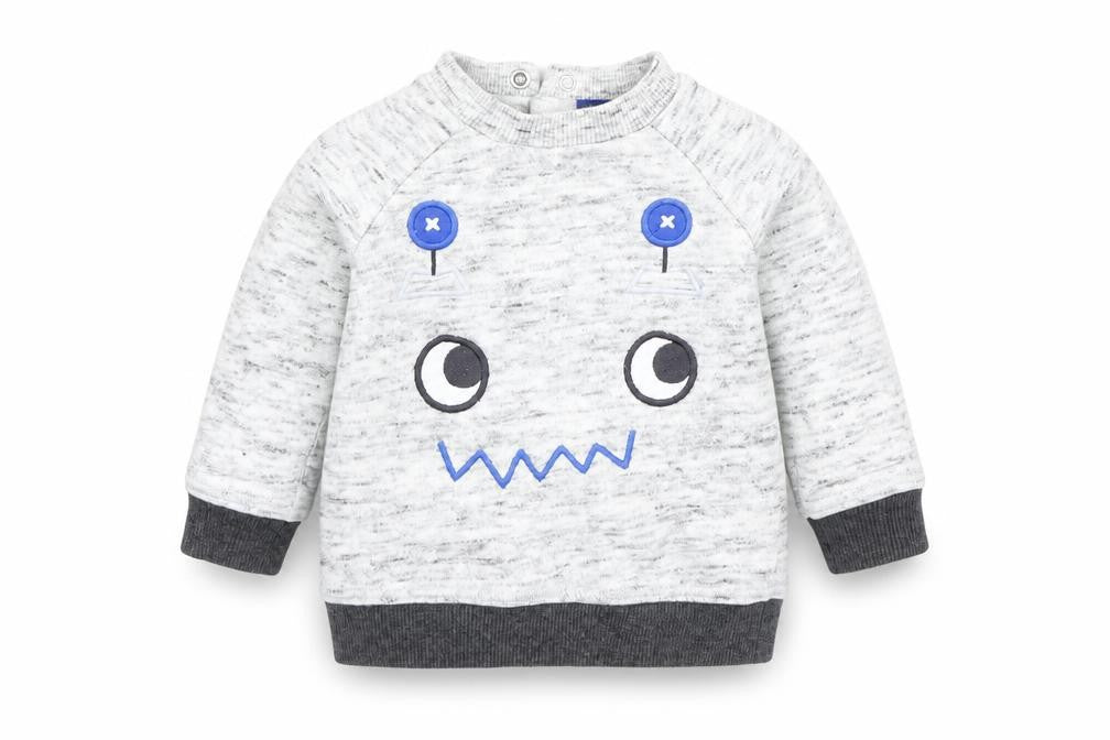 Front view of F&F Baby Grey jumper, size 0-3, Months