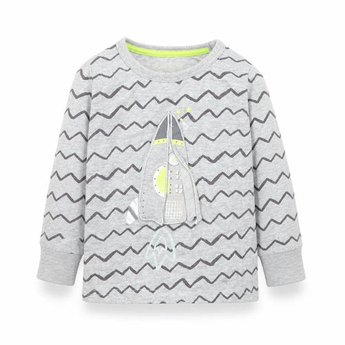 Mothercare Girls Grey Striped  Basic T-Shirt Size 12-18 Months