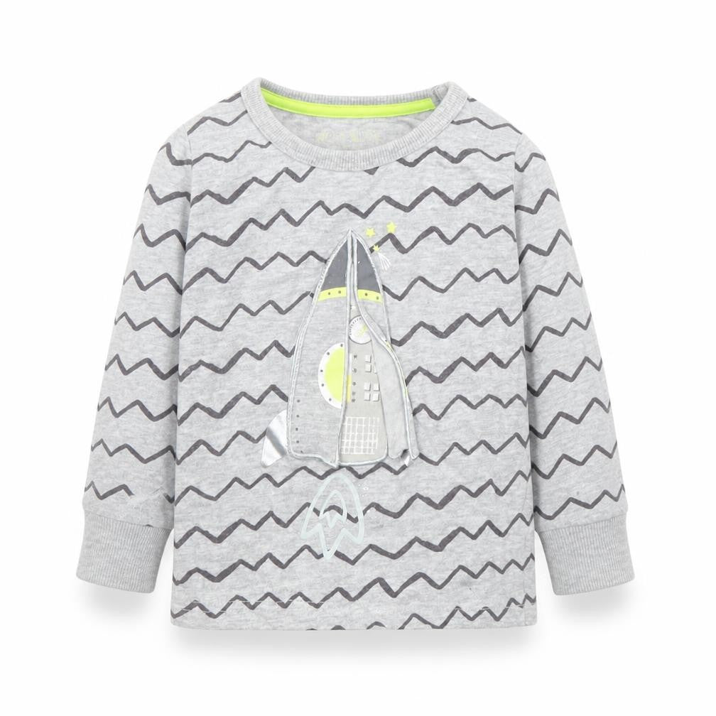 Mothercare Girls Grey Striped  Basic T-Shirt Size 12-18 Months