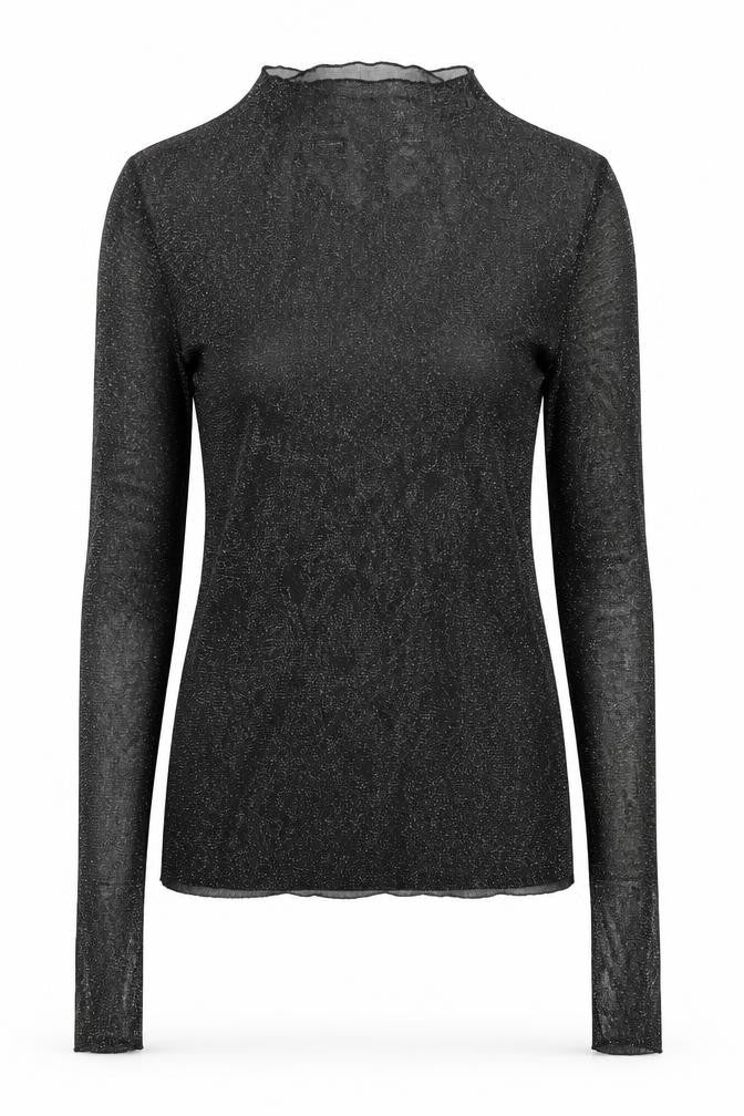 Front view of Preworn women’s silver basic blouse, size S