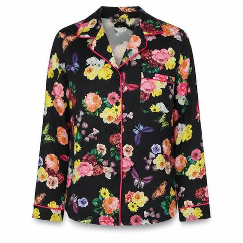 Julien Macdonald Womens Black Floral  Top Pyjama Top Size S