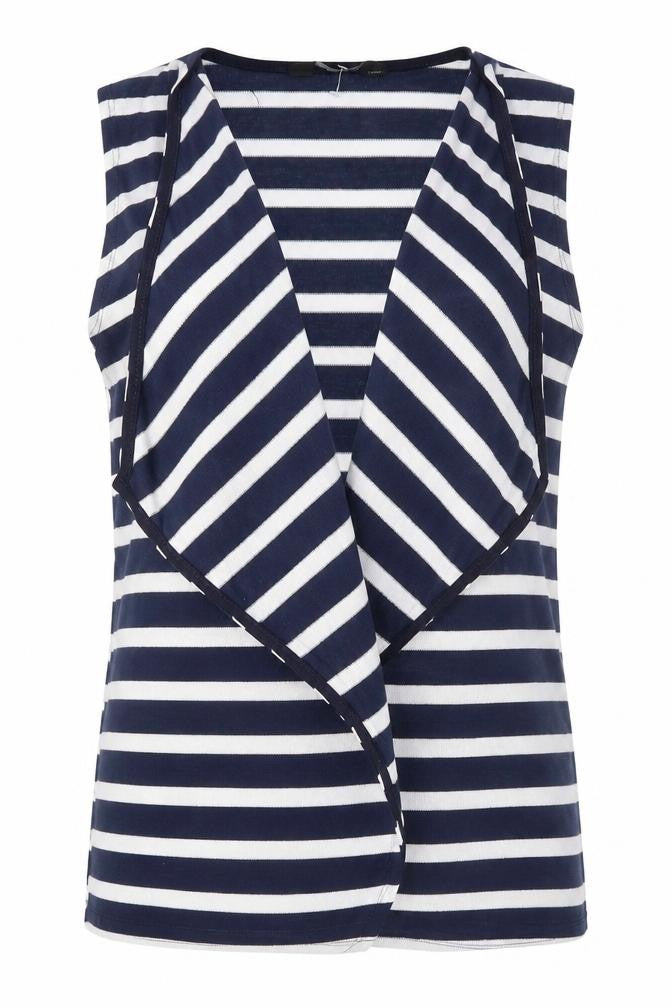Dorothy Perkins Womens Blue Striped  Vest Jumper Size M