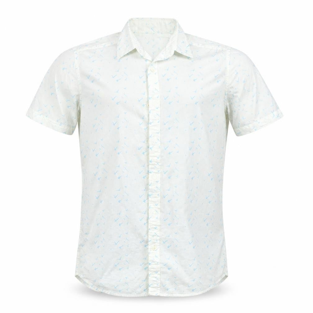 Front view of Cedarwood State men’s white button-up, size XS
