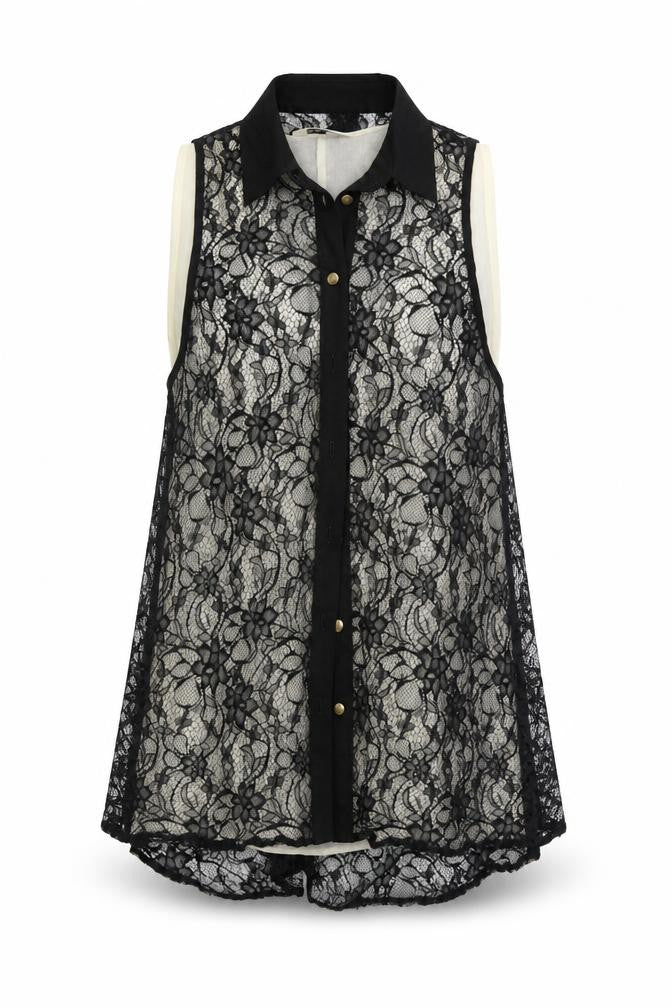 Front view of Miss Selfridge women’s blue basic button-up, size UK 10