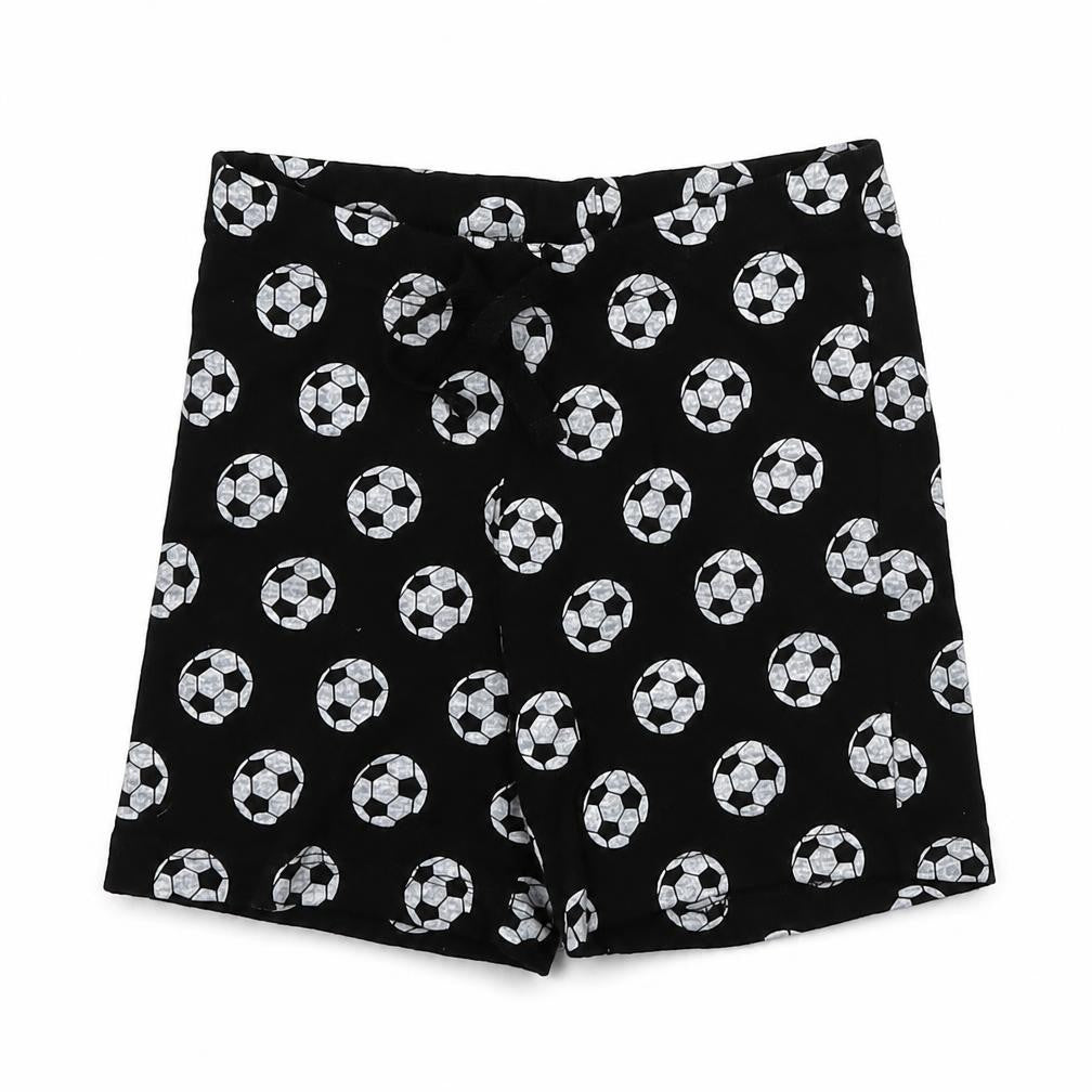 Front view of Primark boys’ black geometric cropped trousers, size 12-18, months