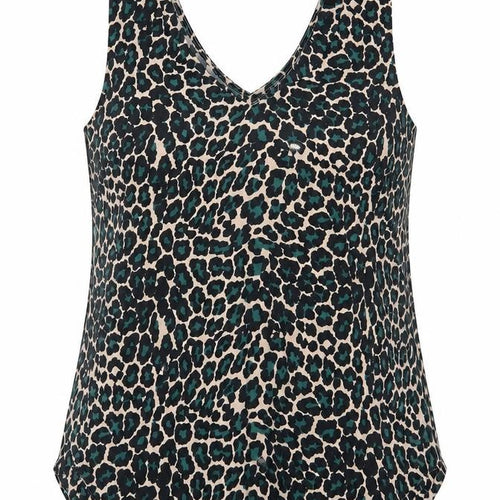 Oasis Womens Green Animal Print  Basic Tank Size 8