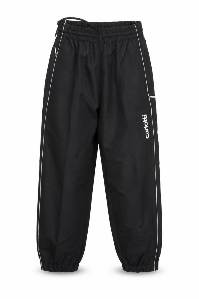 Front view of Carlotti boys’ black jogger trousers