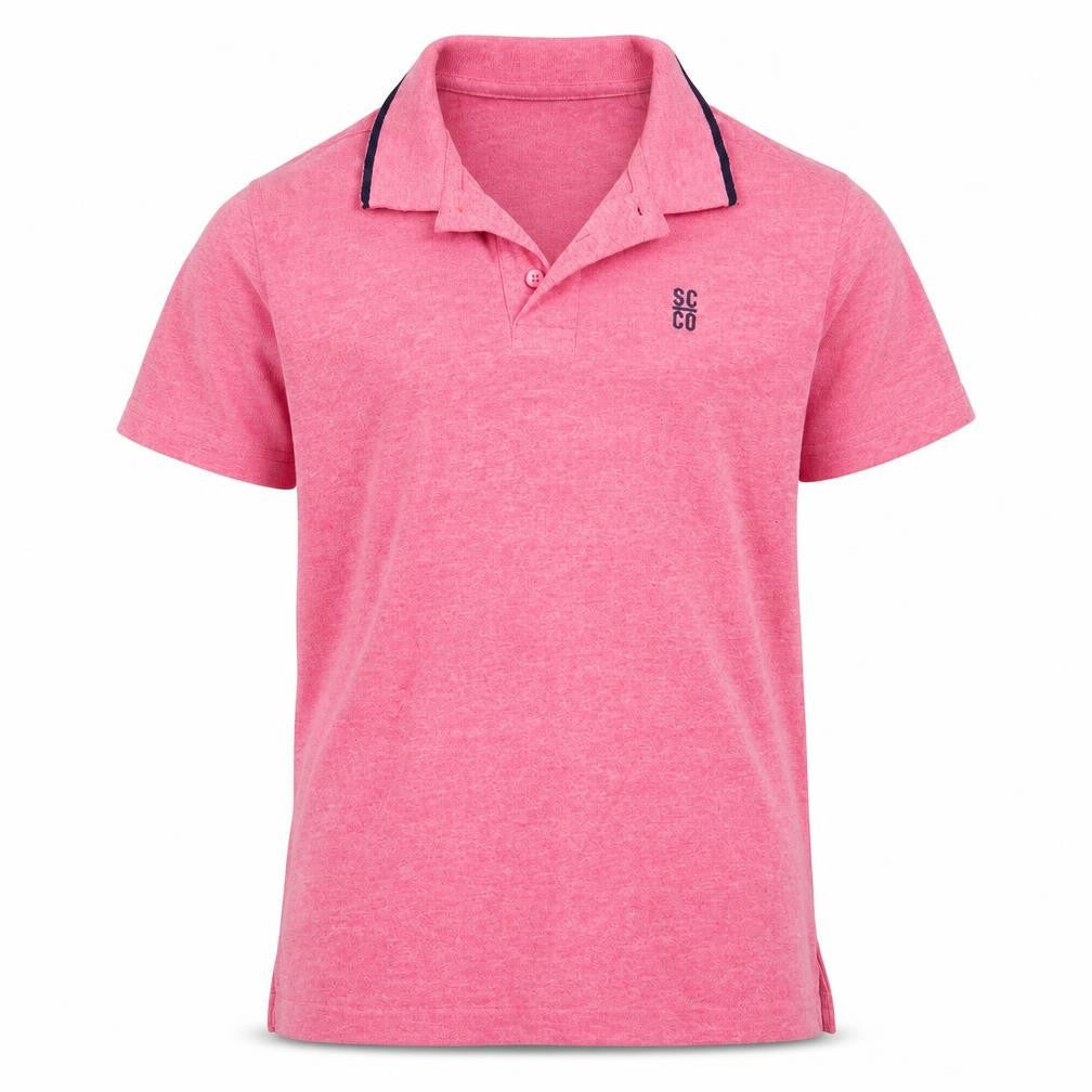 Front view of Soul & Co boys’ red basic polo, size 9-10, years - scco