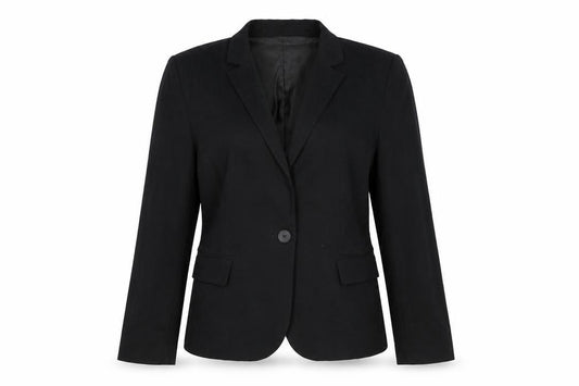 Front view of Zara women’s black jacket suit jacket, size UK 10