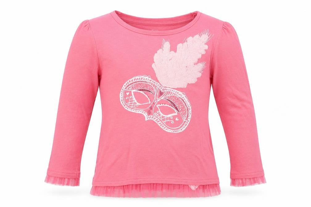 Front view of Baby Gap girls’ pink basic t-shirt, size 3, years