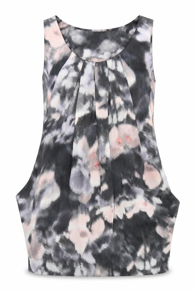 Front view of H&M women’s grey basic blouse, size UK 8