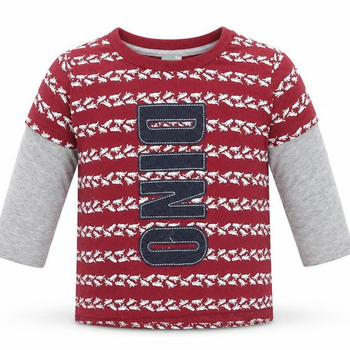 Ackerman's Baby Company Baby Red Animal Print  Basic T-Shirt Size 12-18 Months  - Dino, Dinosaur