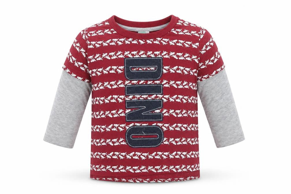 Ackerman's Baby Company Baby Red Animal Print  Basic T-Shirt Size 12-18 Months  - Dino, Dinosaur