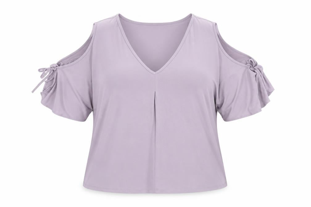 Front view of Foschini women’s silver basic blouse, size UK 14