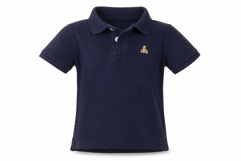 Front view of Gap boys’ blue basic polo, size 2, years