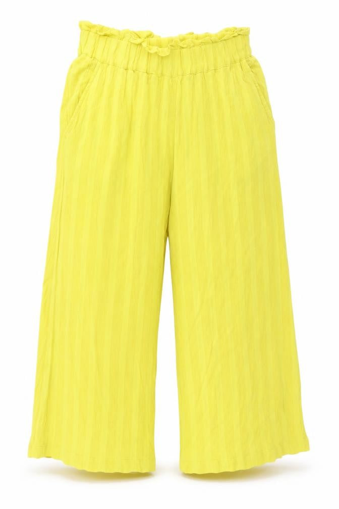 Front view of Tu women’s yellow trousers, size UK 10, 20-inch leg