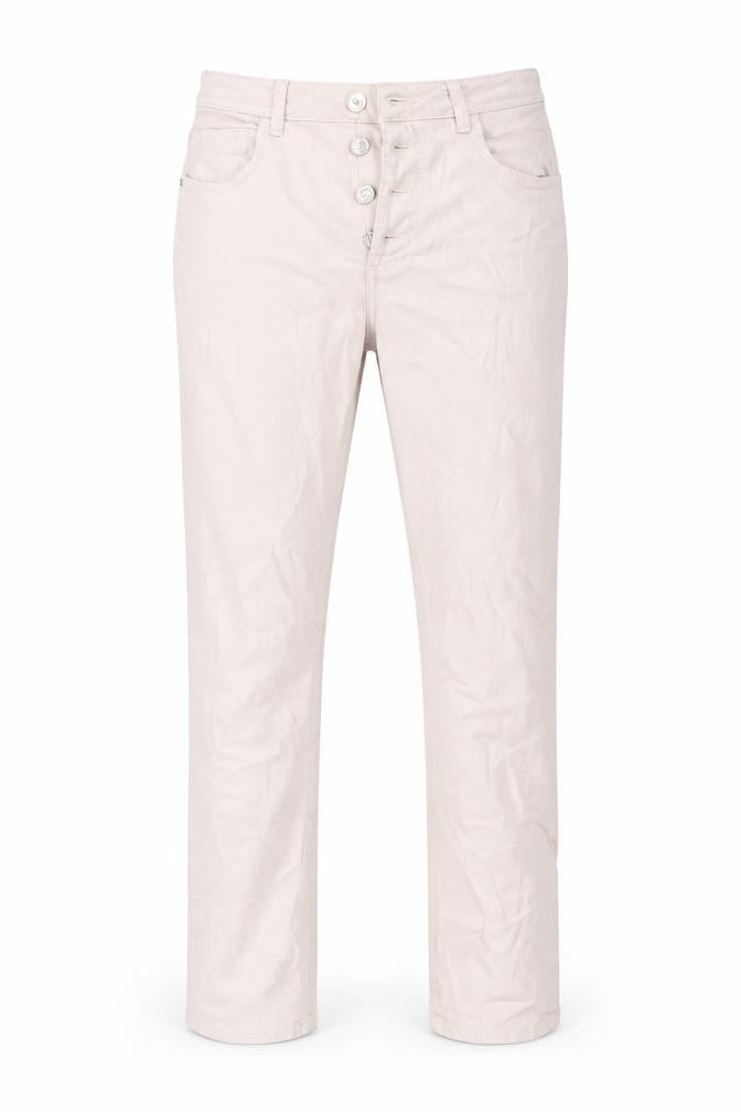 Front view of Zara women’s pink straight jeans, size UK 10, 26-inch leg