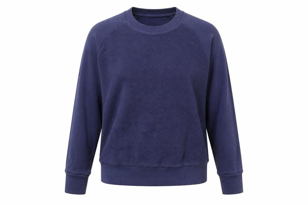 Front view of H&M women’s blue jumper, size M