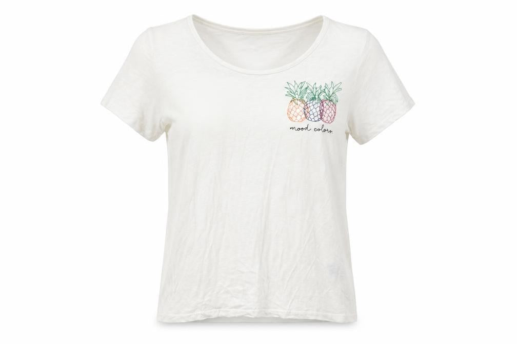Front view of H&M women’s white basic t-shirt, size S