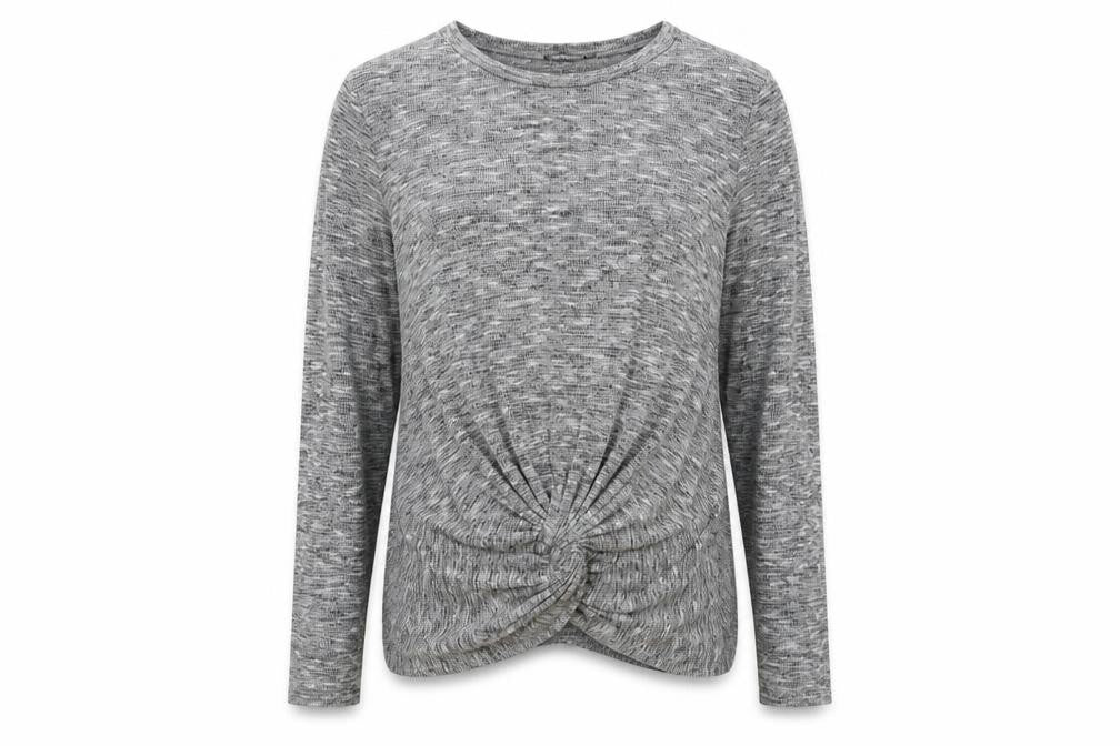 Front view of New Look women’s grey jumper, size UK 14