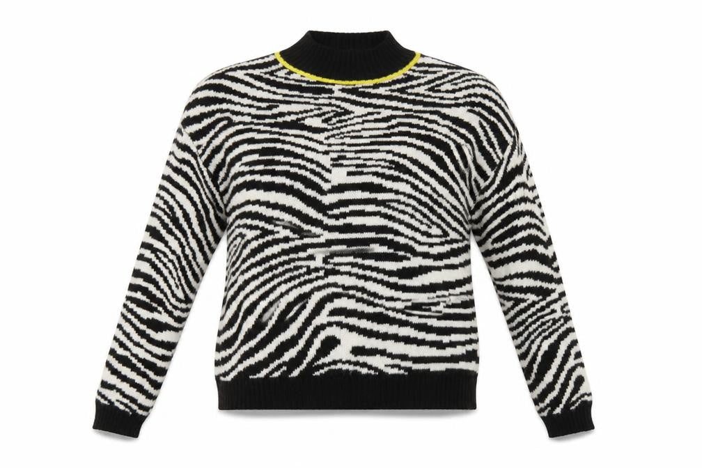 Front view of Primark women’s black animal print jumper, size S