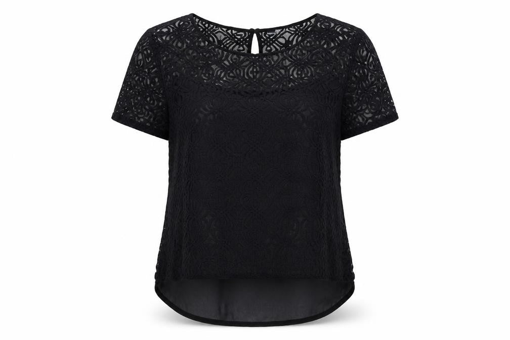 Front view of Next women’s blue geometric basic blouse, size L
