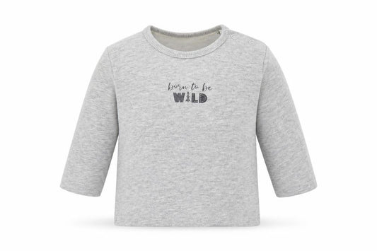 Front view of George Baby Grey Basic T-Shirt, size 3-6, Months - Born To Be Wild