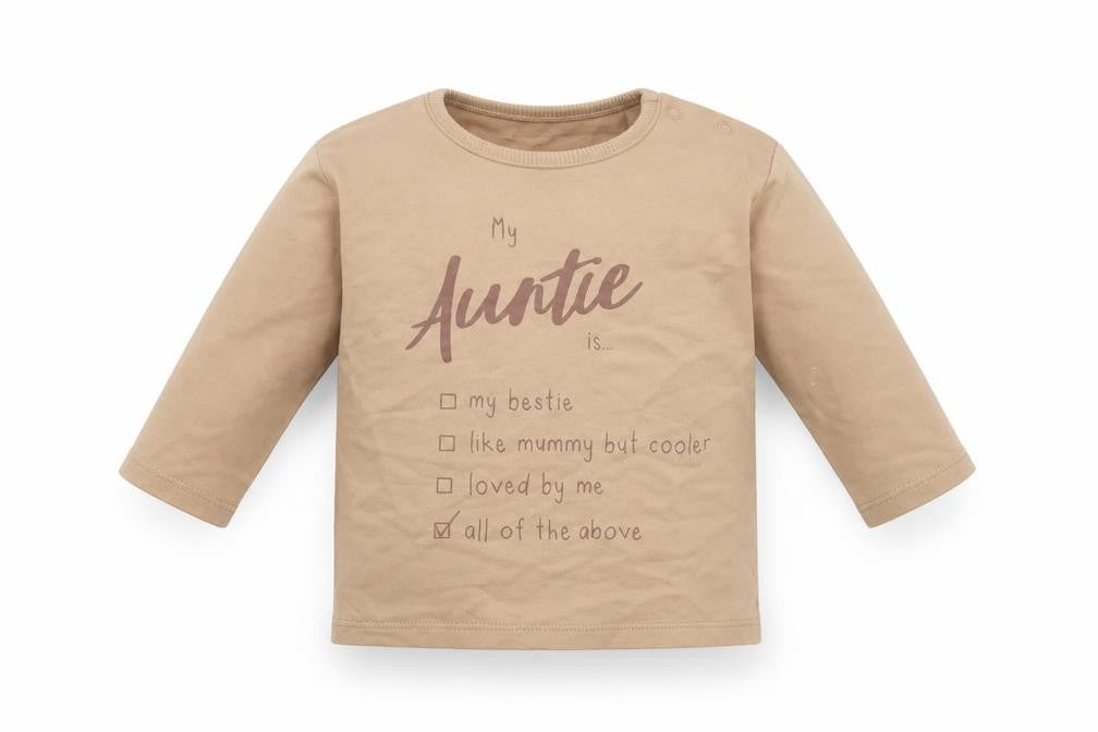 Front view of George Baby Beige Basic T-Shirt, size 3-6, Months - Auntie