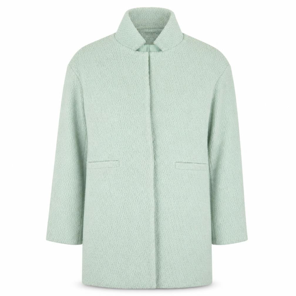 Front view of Sheinside women’s green pea coat coat, size M