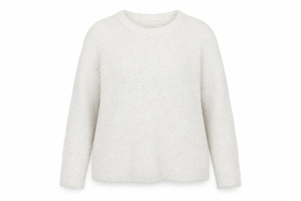 Front view of BHS women’s white jumper, size UK 18